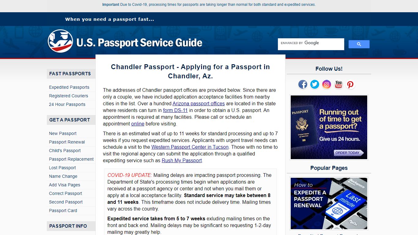 Chandler Passport - Applying for a Passport in Chandler, Az.