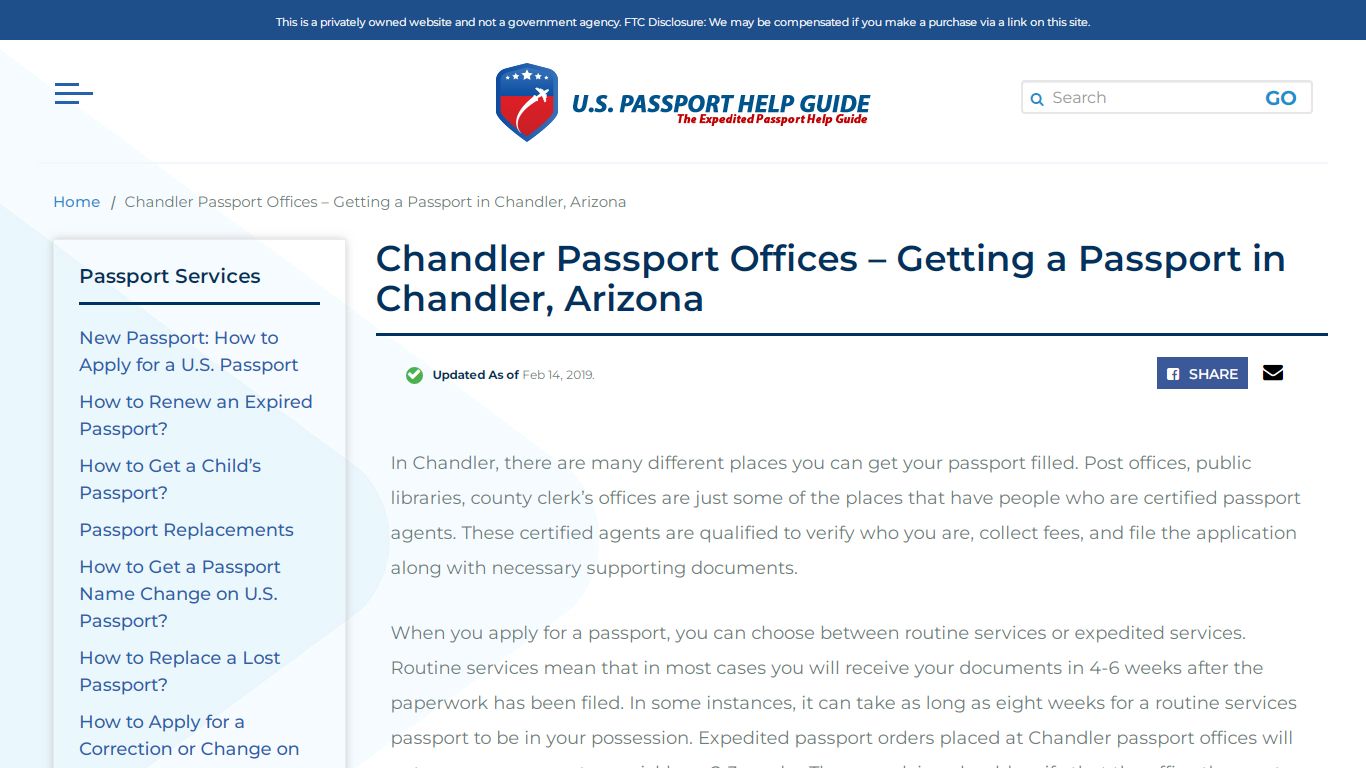 Chandler, Arizona Passport Offices | Passport Services & Info